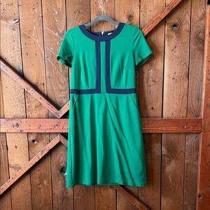 Boden Green and Navy Midi Dress